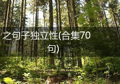之句子独立性(合集70句)