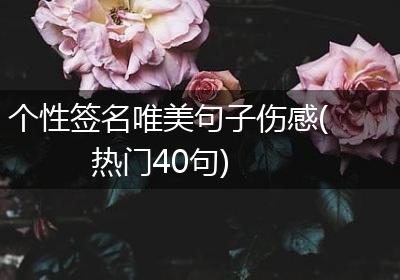 个性签名唯美句子伤感(热门40句)
