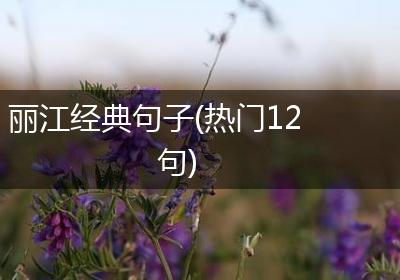 丽江经典句子(热门12句)