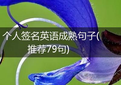 个人签名英语成熟句子(推荐79句)