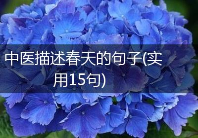 中医描述春天的句子(实用15句)