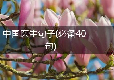 中国医生句子(必备40句)