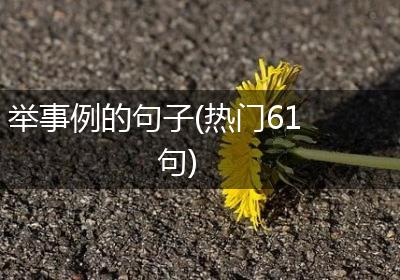 举事例的句子(热门61句)