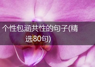 个性包涵共性的句子(精选80句)