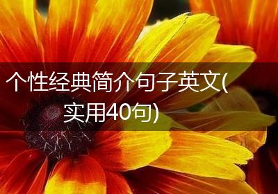 个性经典简介句子英文(实用40句)