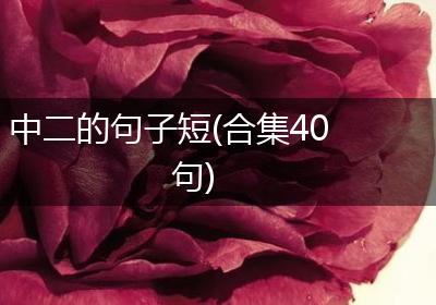 中二的句子短(合集40句)
