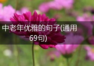 中老年优雅的句子(通用69句)