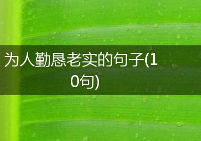 为人勤恳老实的句子(10句)