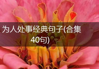 为人处事经典句子(合集40句)