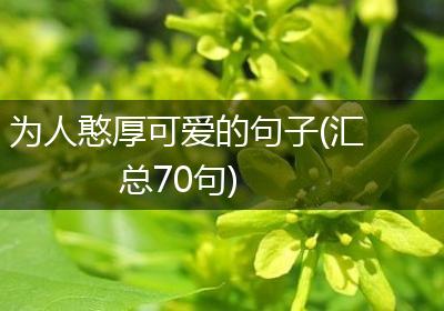 为人憨厚可爱的句子(汇总70句)