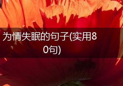 为情失眠的句子(实用80句)