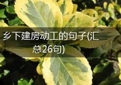 乡下建房动工的句子(汇总26句)