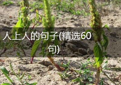人上人的句子(精选60句)