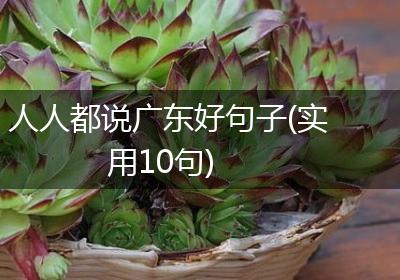 人人都说广东好句子(实用10句)