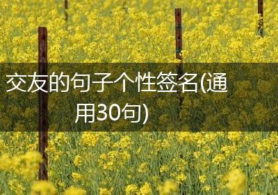 交友的句子个性签名(通用30句)