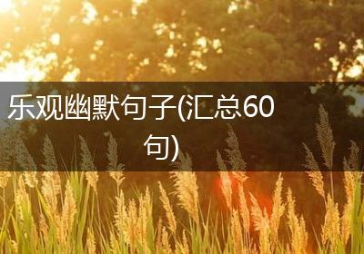 乐观幽默句子(汇总60句)