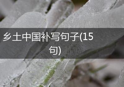 乡土中国补写句子(15句)