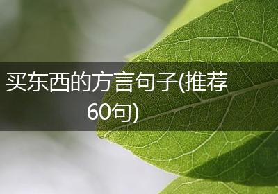 买东西的方言句子(推荐60句)