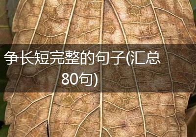 争长短完整的句子(汇总80句)