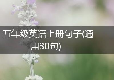 五年级英语上册句子(通用30句)