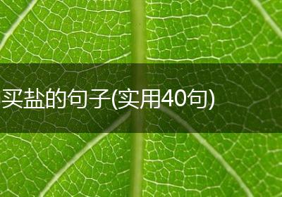 买盐的句子(实用40句)
