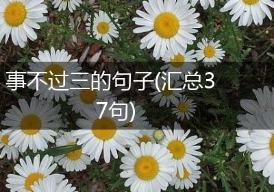 事不过三的句子(汇总37句)