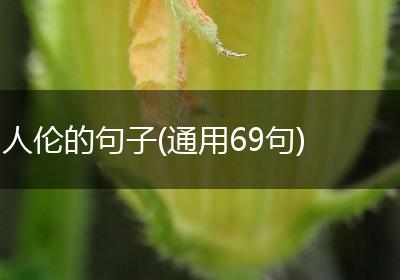 人伦的句子(通用69句)