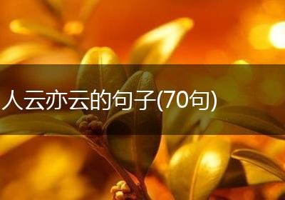 人云亦云的句子(70句)