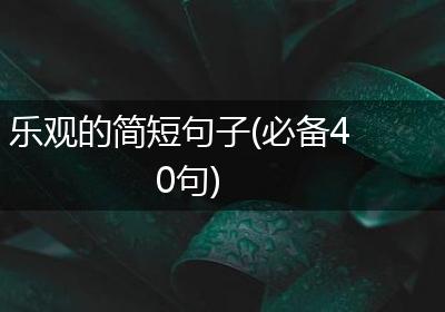乐观的简短句子(必备40句)