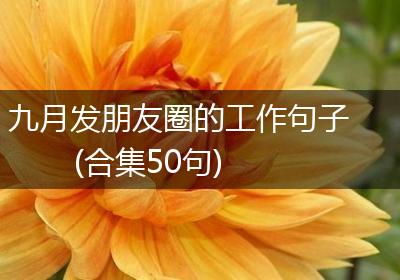 九月发朋友圈的工作句子(合集50句)