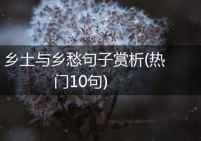乡土与乡愁句子赏析(热门10句)