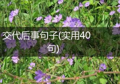 交代后事句子(实用40句)