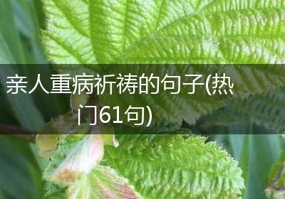亲人重病祈祷的句子(热门61句)