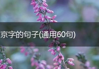京字的句子(通用60句)