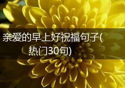 亲爱的早上好祝福句子(热门30句)