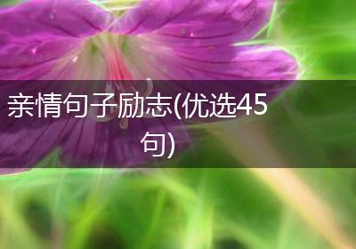 亲情句子励志(优选45句)