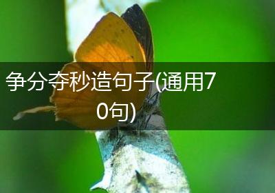 争分夺秒造句子(通用70句)
