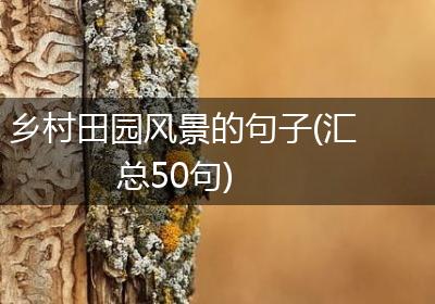 乡村田园风景的句子(汇总50句)