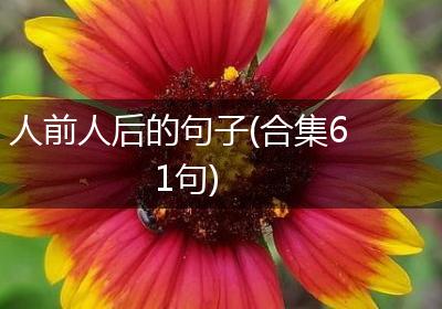 人前人后的句子(合集61句)