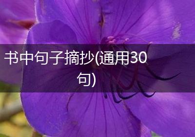 书中句子摘抄(通用30句)