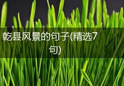 乾县风景的句子(精选7句)