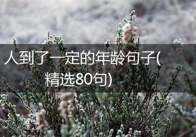 人到了一定的年龄句子(精选80句)