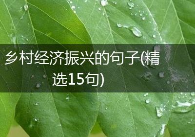 乡村经济振兴的句子(精选15句)