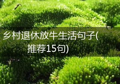 乡村退休放牛生活句子(推荐15句)