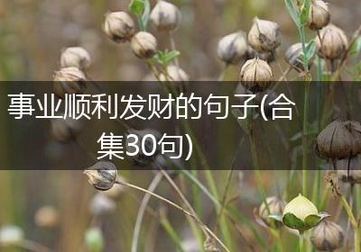事业顺利发财的句子(合集30句)