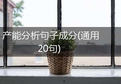 产能分析句子成分(通用20句)