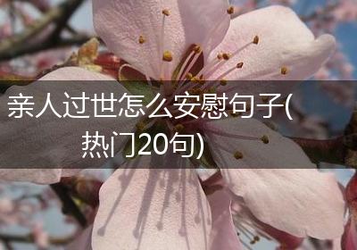 亲人过世怎么安慰句子(热门20句)