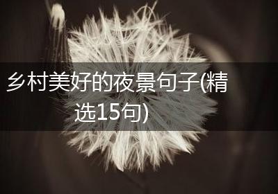 乡村美好的夜景句子(精选15句)