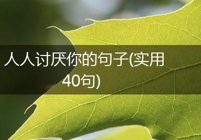 人人讨厌你的句子(实用40句)