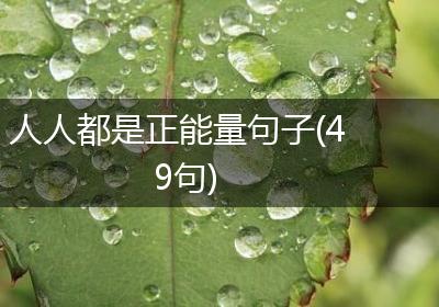 人人都是正能量句子(49句)